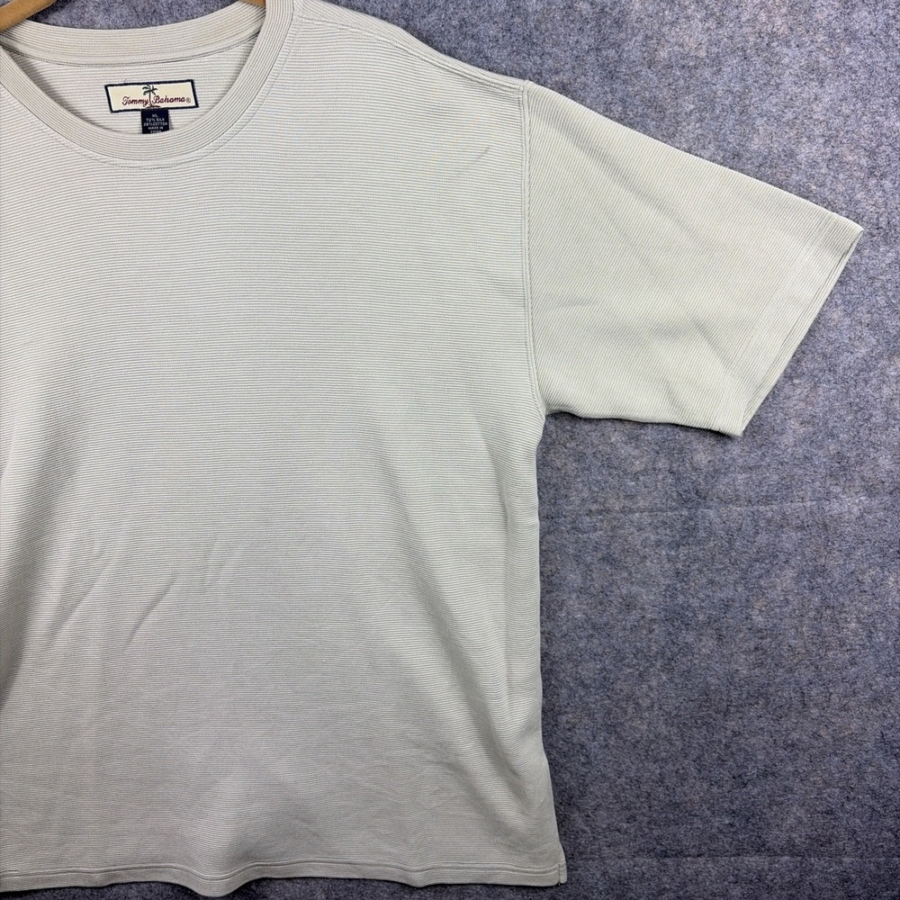 Tommy Bahama XL Short Sleeve CREAME Shirt Mens Palm Tree Casual - Picture 5 of 11